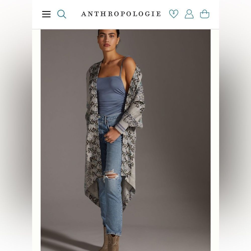 Printed Cocoon Kimono by Anthropologie (S/M)